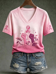 T-shirt décontracté à manches courtes pour femme, motif imprimé sur le thème de la santé publique et des maladies