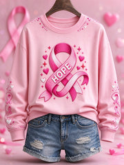 Sweat-shirt imprimé sur le cancer du sein chez la femme