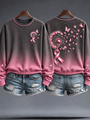 Sweat-shirt imprimé rose pour la sensibilisation au cancer du sein chez les femmes