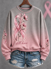 Sweat-shirt imprimé rose pour la sensibilisation au cancer du sein chez les femmes