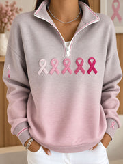 Sweat-shirt imprimé rose pour la sensibilisation au cancer du sein chez les femmes