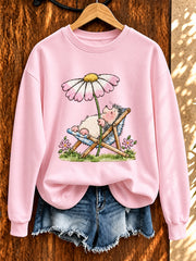 Sweat-shirt mignon pour femme à imprimé hérisson