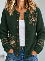 Cardigan d'hiver des hérissons des femmes