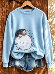 Sweat-shirt mignon pour femme à imprimé hérisson