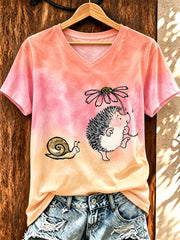 T-shirt humoristique pour femme à imprimé hérisson
