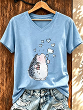 T-shirt humoristique pour femme à imprimé hérisson