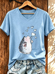 T-shirt humoristique pour femme à imprimé hérisson