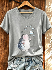 T-shirt humoristique pour femme à imprimé hérisson