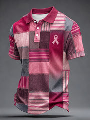T-shirt imprimé de sensibilisation au cancer du sein chez l'homme