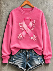 Sweat-shirt à imprimé religieux sur le thème du cancer du sein chez la femme