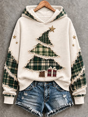 Sweat à Capuche Art de l'Arbre de Noël pour Femme