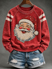 Sweatshirt à Imprimé Père Noël Femme