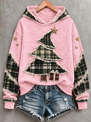 Sweat à Capuche Art de l'Arbre de Noël pour Femme