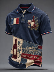 Chemise pour homme à imprimé Bleu Blanc Rouge