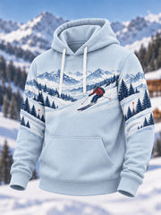 Les amateurs de ski pour hommes prêts pour la saison de ski surdimensionné décontracté à capuche avec poches