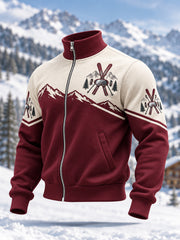 Sweat-shirt décontracté à fermeture éclair pour amateurs de ski, prêt pour la saison hivernale
