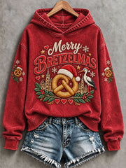Sweat-shirt classique Merry Bretzelmas pour femme