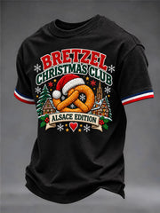 T-shirt du Club de Noël Bretzel pour hommes-Édition Alsace