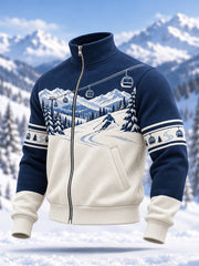 Sweat-shirt décontracté à fermeture éclair pour amateurs de ski, prêt pour la saison hivernale