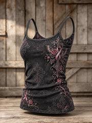 Corss rose des femmes et gilet décontracté de conception de motif de ruban de charité rose
