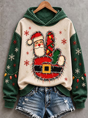 Les femmes de Noël Père Noël Art Imprimé Hoodie