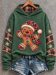 Les femmes de Noël Gingerbread Man Art imprimé Hoodie