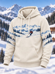 Les amateurs de ski pour hommes prêts pour la saison de ski Casual surdimensionné drop-épaule Hoodie avec poches