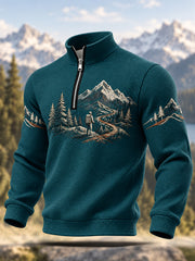 Sweat-shirt décontracté à fermeture éclair pour hommes, motif sentiers sauvages, pour les amoureux de la randonnée