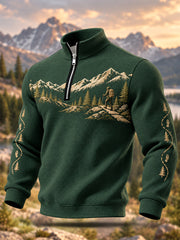 Sweat-shirt décontracté à fermeture éclair pour hommes, motif sentiers sauvages, pour les amoureux de la randonnée