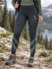 Leggings de randonnée pour femmes, motif sentier en pleine nature, pour les amoureuses de la nature
