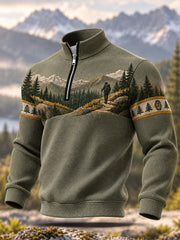 Sweat-shirt décontracté à fermeture éclair pour hommes, motif sentiers sauvages, pour les amoureux de la randonnée