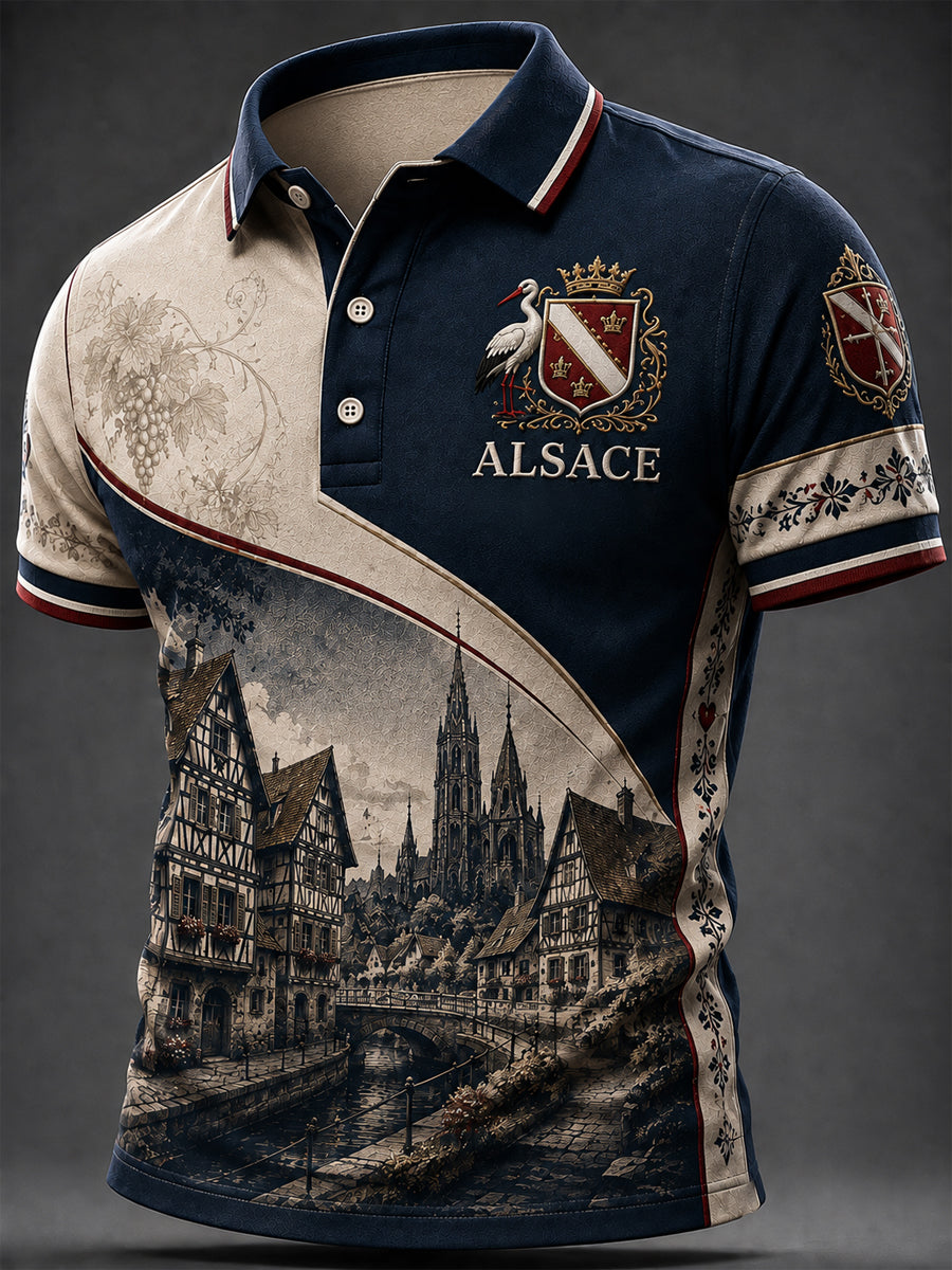 Haut décontracté pour homme, imprimé Alsace, France
