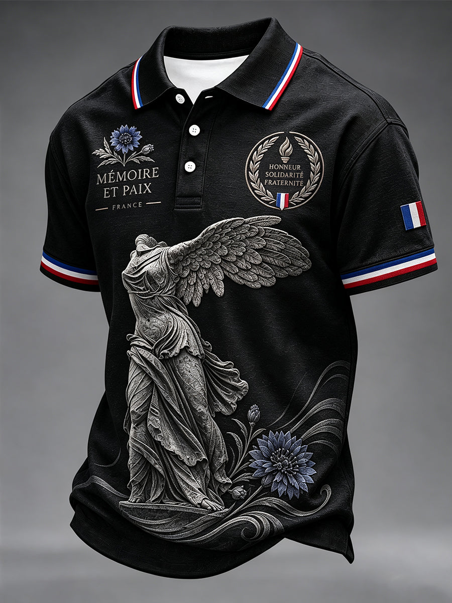 Chemise imprimée commémorative de la Journée de l'Armistice française pour hommes