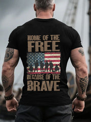 Men's Memorial Day Home Of The Free Because Of  The Brave Ptinted Short-sleeved T-shirt