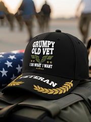 Unisex Grumpy Old Vet  I Do What I Want Print Hat