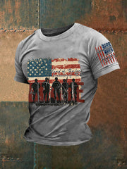 Men's Memorial Day Remember Honor Never Forget  Printed  Short-sleeved T-shirt