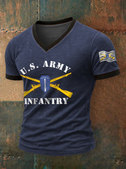 Men's US Infantry Print Short Sleeve T-Shirt