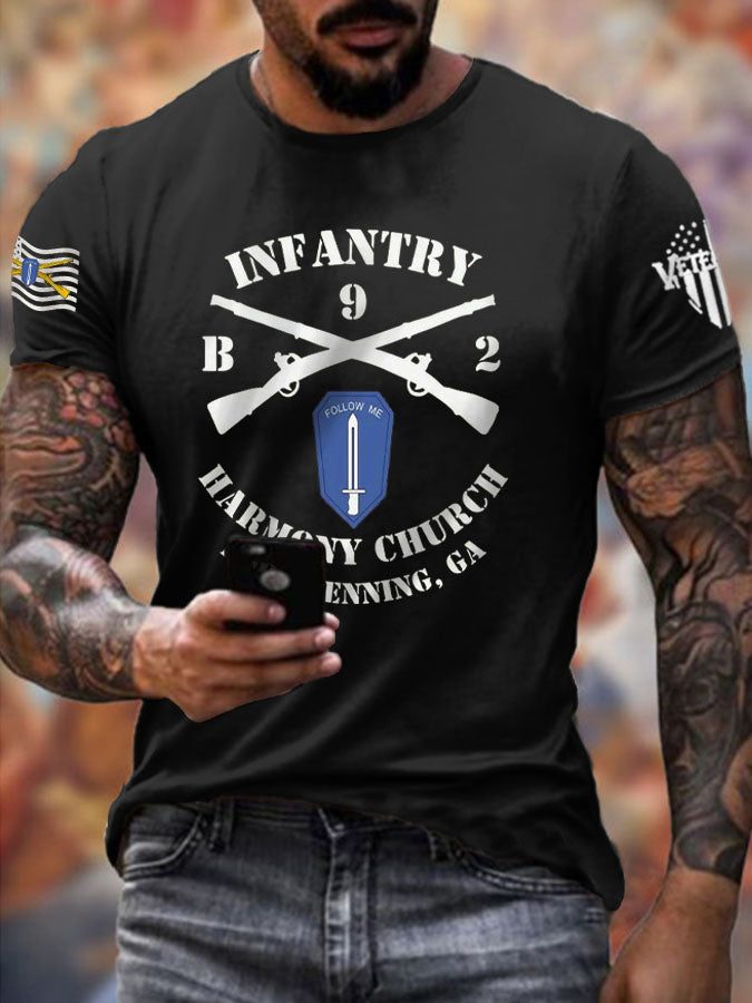 Men's US Infantry Printed Short Sleeves T-shirt