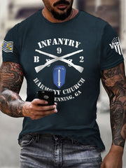 Men's US Infantry Printed Short Sleeves T-shirt