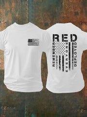 Men's Red Remember Everyone Deployed T-shirt