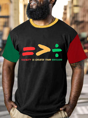 Men's Equality Is Greater Than Division Printing T Shirt