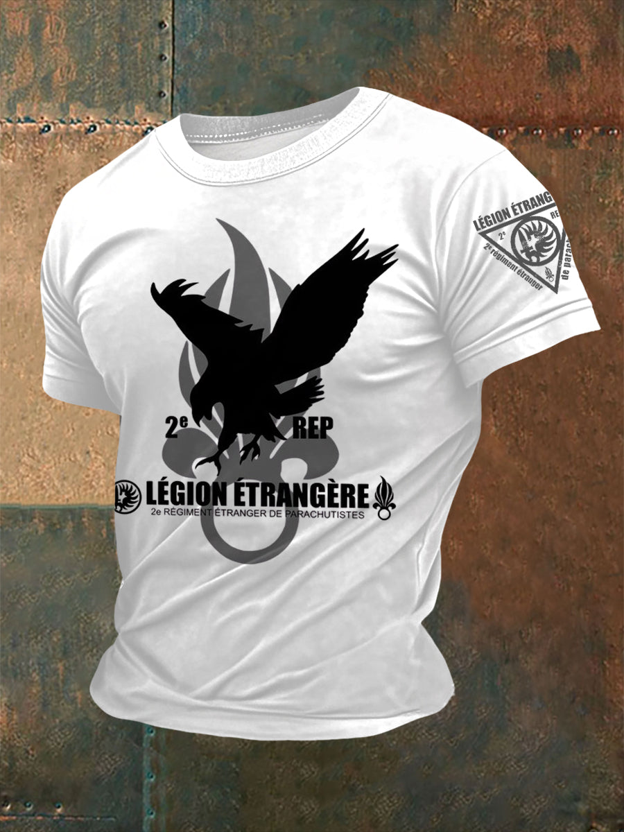 T-shirt à manches courtes imprimé de la Légion étrangère française pour homme