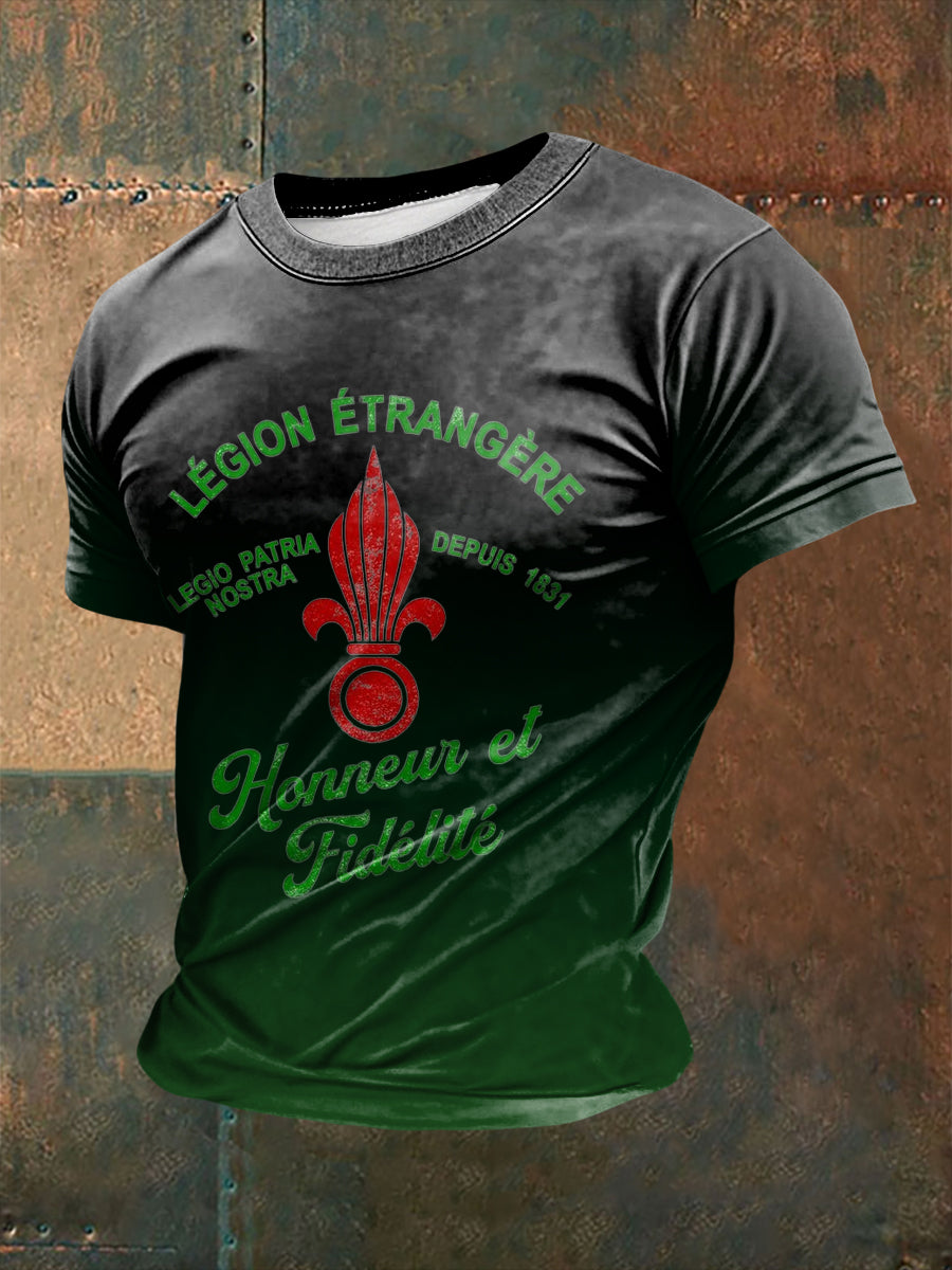 T-shirt à manches courtes imprimé de la Légion étrangère française pour homme