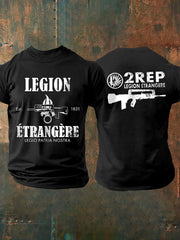T-shirt à manches courtes imprimé de la Légion étrangère française pour homme