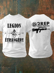 T-shirt à manches courtes imprimé de la Légion étrangère française pour homme