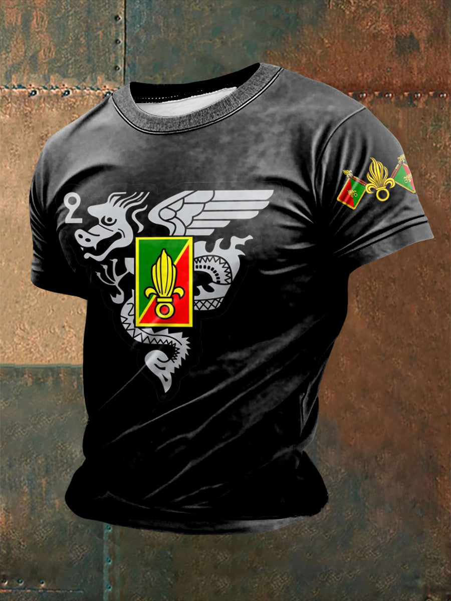 T-shirt à manches courtes imprimé de la Légion étrangère française pour homme