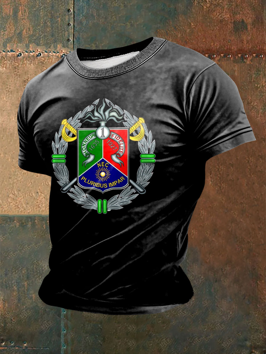 T-shirt à manches courtes imprimé de la Légion étrangère française pour homme