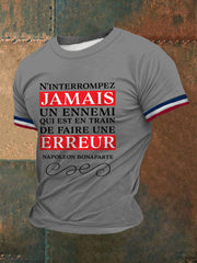 T-shirt Napoléon French Quote imprimé à manches courtes Homme