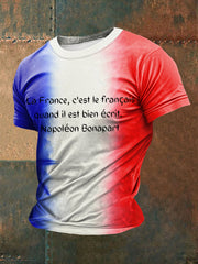 T-shirt Napoléon French Quote imprimé à manches courtes Homme