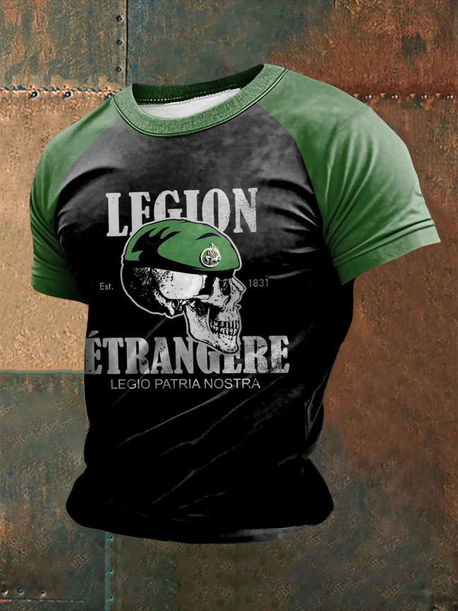 T-shirt à manches courtes imprimé de la Légion étrangère française pour homme